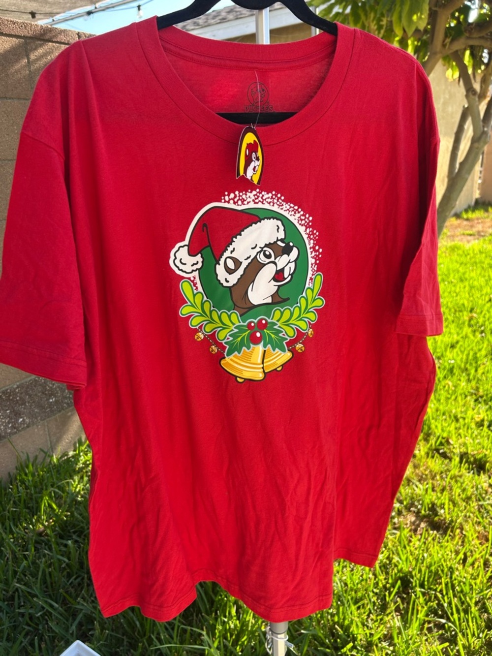 Men's Red Short-Sleeve Holiday Graphic Tee